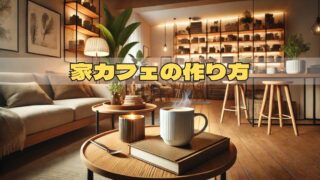 コーヒーとおしゃれな照明に囲まれた家カフェ