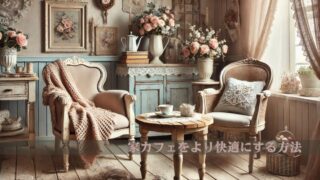 シャビーシックなリビングで快適に家カフェを過ごす